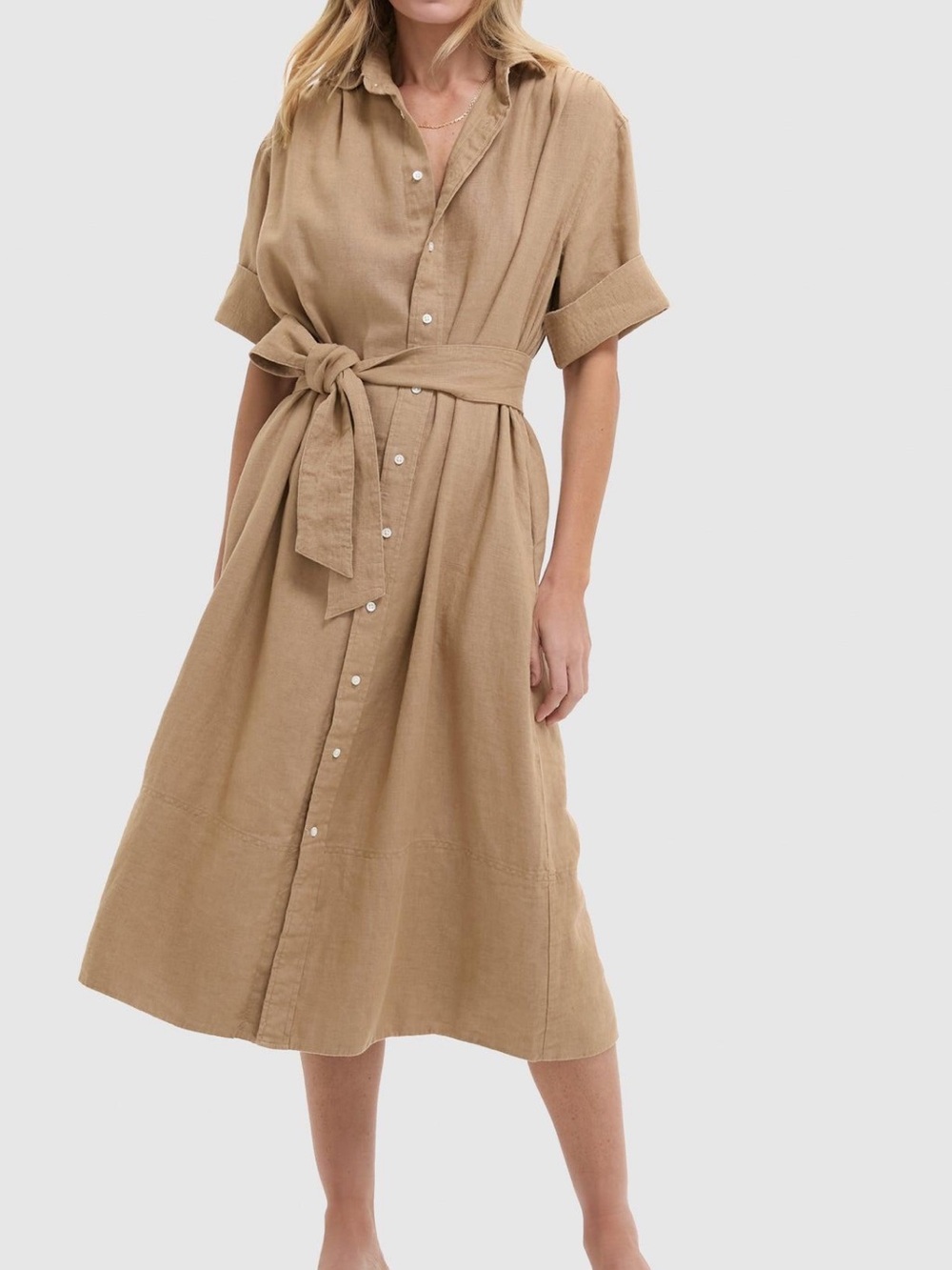 Polo Ralph Lauren 100% Délavé Linen Belted Shirtdress Size 0 $498